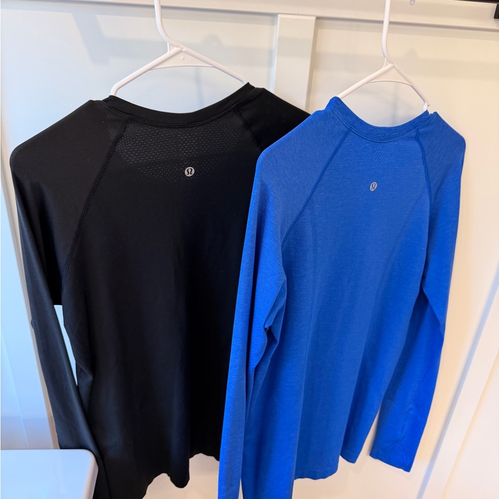 lululemon athletica Black & Blue Long Sleeve swiftly tech tops - regular length - Picture 2 of 3